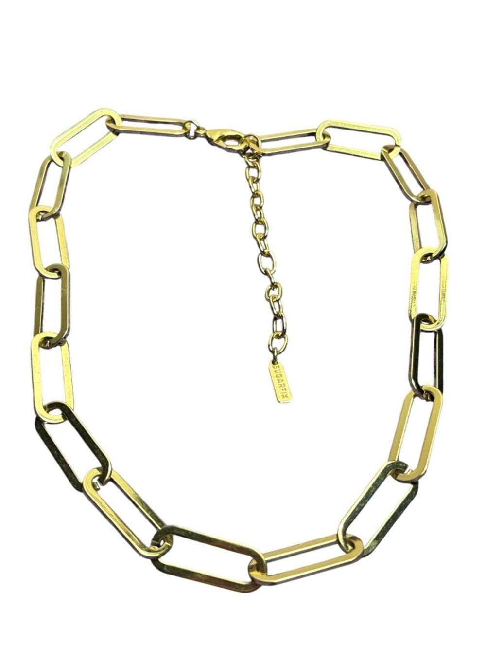 Sugarfix Goldtone Chunky Paperclip Chain Necklace 16 - 19 inches Long